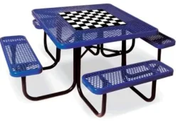 Ultra-Play Square Outdoor Picnic Table w/ Game Top^ Picnic Tables|Outdoor Picnic