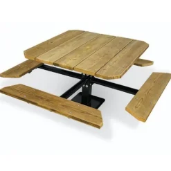 Ultra-Play 48" Square Traditional Single Pedestal Picnic Table^ Picnic Tables|Outdoor Picnic