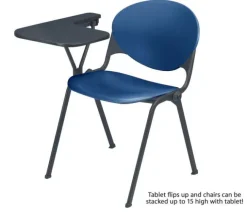KFI Seating Stack Chair with P Flip Up Tablet Arm^ Plastic Stacking Chairs|Tablet Arm