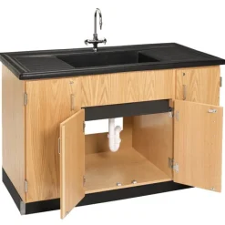 Diversified Spaces Stationary Clean Up Sink with Polyolefin Top^ Casework Cabinets|Clean-Up & Portable Sink Units