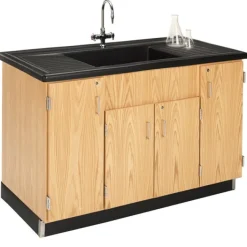 Diversified Spaces Stationary Clean Up Sink with Polyolefin Top^ Casework Cabinets|Clean-Up & Portable Sink Units
