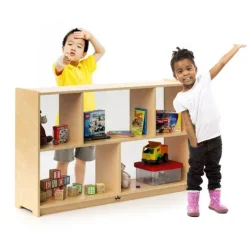 Whitney Brothers Storage Cabinet with Acrylic Back^ Tote & Bin Storage|Cubbies