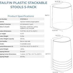 Luxor TailFin Plastic Stackable Stool Package^Kids Kids Chairs|Flexible Seating