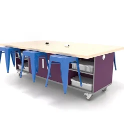 CEF The Ed Double Storage Table w/ 6 Stools^ Makerspace & Shop|Makerspace Stem Packages