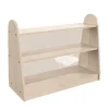 Bright Beginnings Three Shelf, Double Sided Storage Unit w/ Clear Plastic Divider^ Bookcases