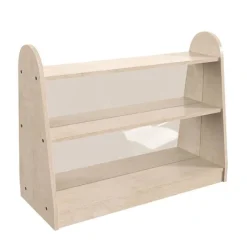 Bright Beginnings Three Shelf, Double Sided Storage Unit w/ Clear Plastic Divider^ Bookcases
