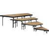 National Public Seating 4-Tier Seated Riser Hardwood Stage Pie Section by NPS^ Stage Sets