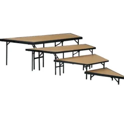 National Public Seating 4-Tier Seated Riser Hardwood Stage Pie Section by NPS^ Stage Sets