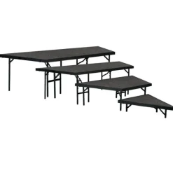 National Public Seating 4-Tier Seated Riser Stage Pie Section by NPS^ Stage Sets