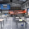 National Public Seating Titan Makerspace Table with Butcher Block Top by NPS^ Makerspace & Shop