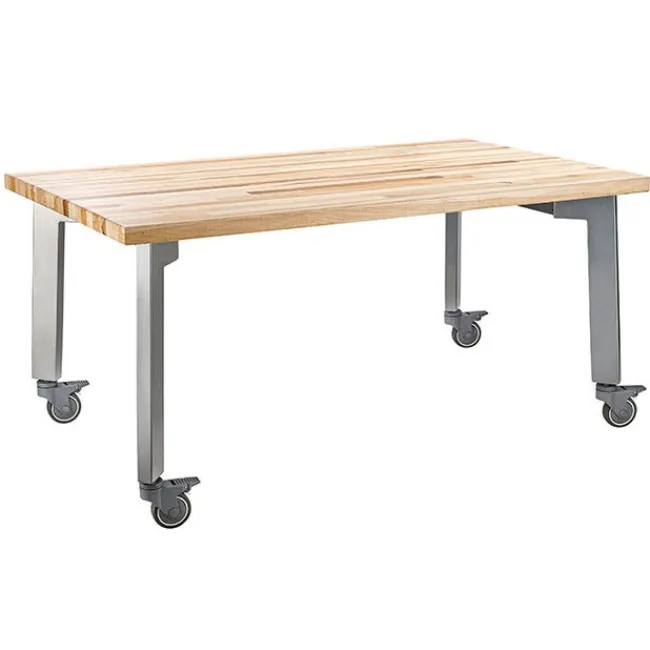 National Public Seating Titan Makerspace Table with Butcher Block Top by NPS^ Makerspace & Shop
