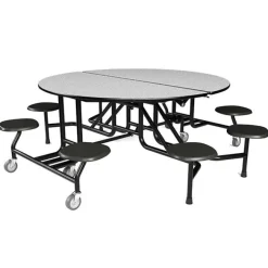 Palmer Hamilton 59T Round Mobile Stool Cafeteria Table (60" Round)^ Cafeteria|Cafeteria Tables