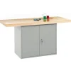 Diversified Spaces Two-Station Steel Workbench w/ Double Door Storage^ Makerspace & Shop|Art Tables