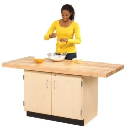 Diversified Spaces Two-Station Wood Workbench^ Makerspace & Shop|Art Tables