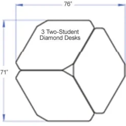 Smith System Two-Student Diamond Desk^ Collaborative Desks|Open Front School Desks