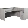 OFD Office Furniture Ultra Premium Laminate Series L-Shaped Reception Desk w/ Frosted Glass Transaction Top^ Reception Desks