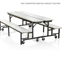 KI Uniframe Convertible Bench Table- 8' Long^ Cafeteria|Cafeteria Tables