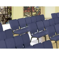 KFI Seating Upholstered Tall Wing Back Chair - (3'' Box Seat)^ Church|Padded Stack Chairs