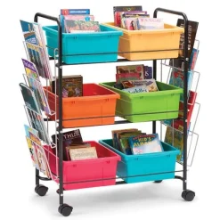 Copernicus Value Book Cart with Vibrant Mixed Tubs^ Book Carts