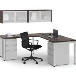 OfficeSource Variant L-Shaped Desk with Hutch^ Office Suites