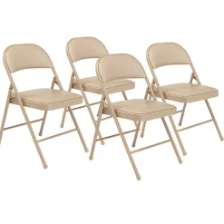 National Public Seating Vinyl Padded Basics Steel Folding Chairs (4 Pack)^ Folding Chairs