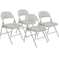 National Public Seating Vinyl Padded Basics Steel Folding Chairs (4 Pack)^ Folding Chairs