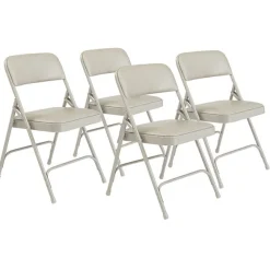 National Public Seating Vinyl Padded Folding Chairs Model 1200 (4 Pack)^ Folding Chairs