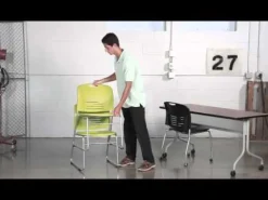 Safco Products VY 4-Leg Mobile Stack Chair, 2- PACK^ Plastic Stacking Chairs