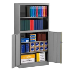 Tennsco Welded Storage & Bookcase Combination Cabinet^ Bookcases|Tall Cabinets