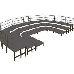 National Public Seating Winged Stage Set w/ Carpet Surface (3' x 8' Platforms)^ Stage Sets