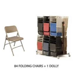 National Public Seating 2XX Folding Chair (84 Qty) & Dolly Package^ Folding Chairs