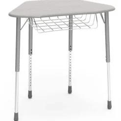 Virco Zuma Hexagon School Desk w/ Wire Bookrack^ Collaborative Desks|Open Front School Desks