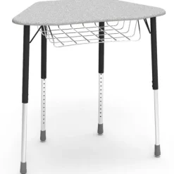 Virco Zuma Hexagon School Desk w/ Wire Bookrack^ Collaborative Desks|Open Front School Desks