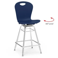 Virco Zuma 4-Leg Adjustable Height Swivel Lab Stool - 25"-33"H^ Stools|Stools